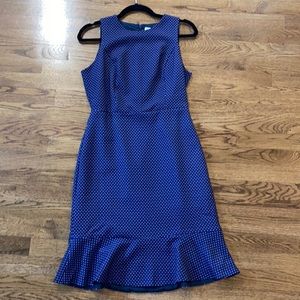 J Crew Factory Navy Polka Dot Dress Size 2